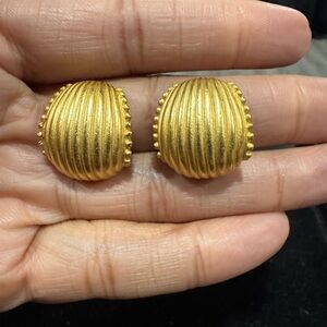 Gold Tone Anne Klein Clip-On Earrings